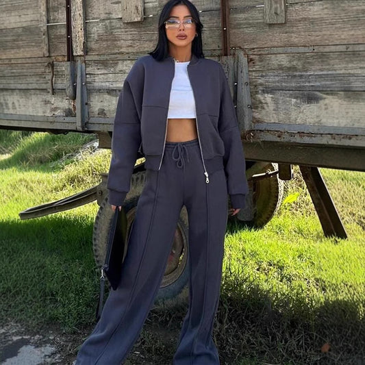 Sportswear women's long sleeved jacket long pants two-piece set