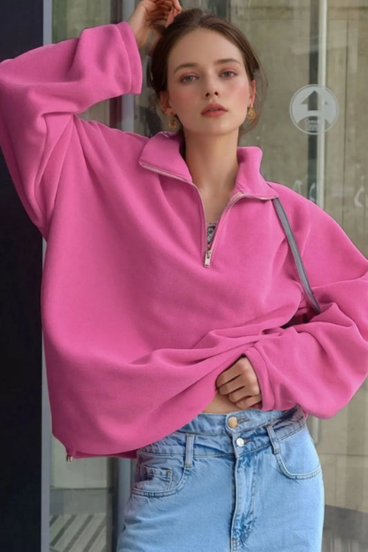 Half Zip Long Sleeve Sweatshirt