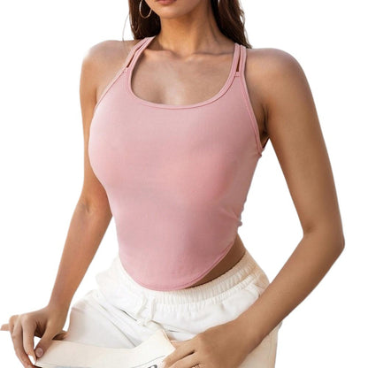 Women's minimalist and sexy sports vest versatile for autumn and winter commuting backless interior top