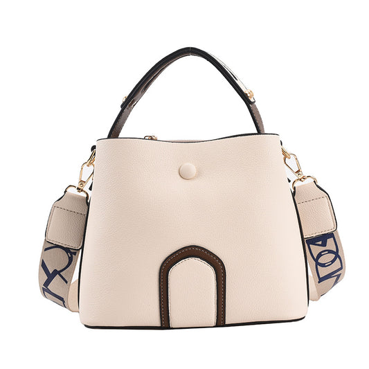 Women's Bag New Spring Simple Bucket Bag PU Casual Bag Handbag Single Shoulder Messenger Bag