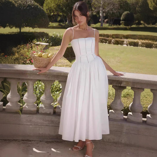 Strapless Soft Wind Dress Slimming Floral Print Strapless Dress