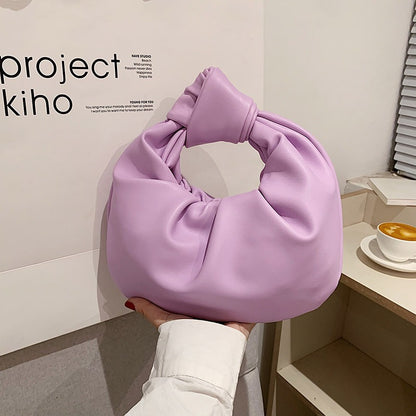 Autumn new fashion simple handbag high end niche design pleated cloud bag