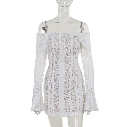 Lace one shoulder style spicy girl dress for women