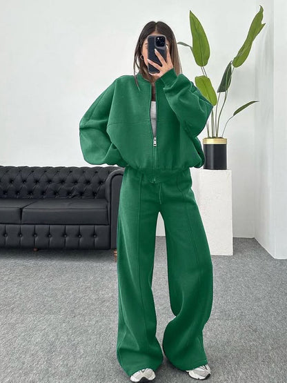 Sportswear women's long sleeved jacket long pants two-piece set