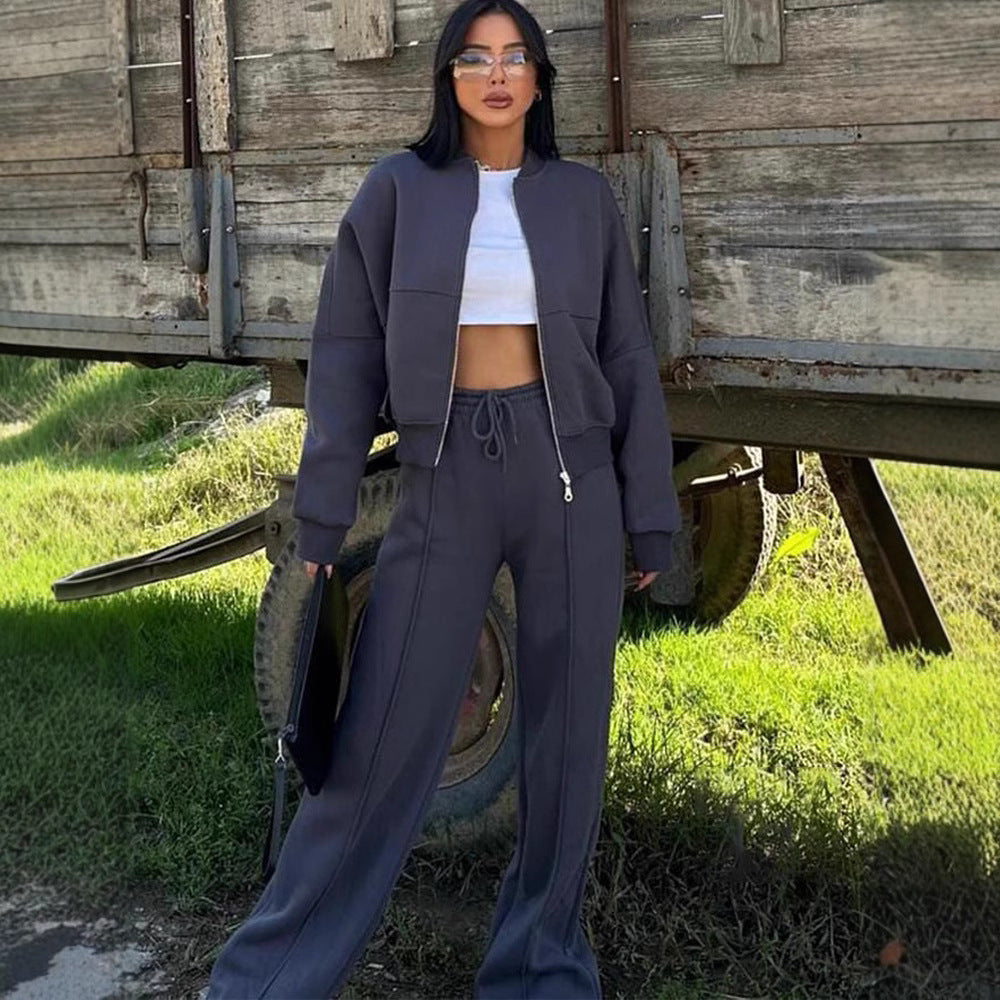 Sportswear women's long sleeved jacket long pants two-piece set