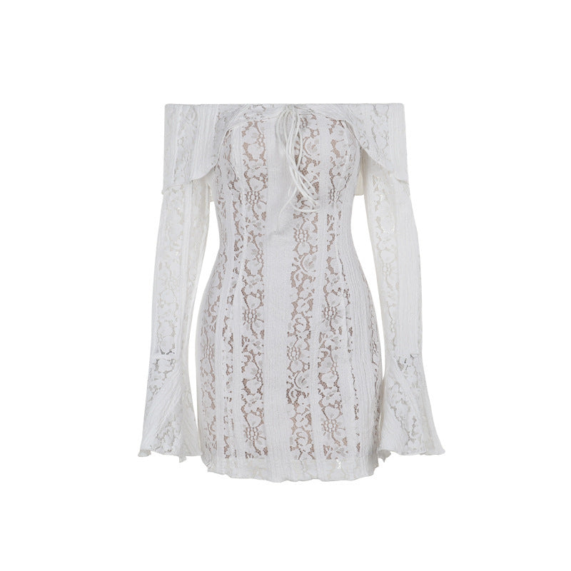 Lace one shoulder style spicy girl dress for women