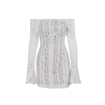 Lace one shoulder style spicy girl dress for women