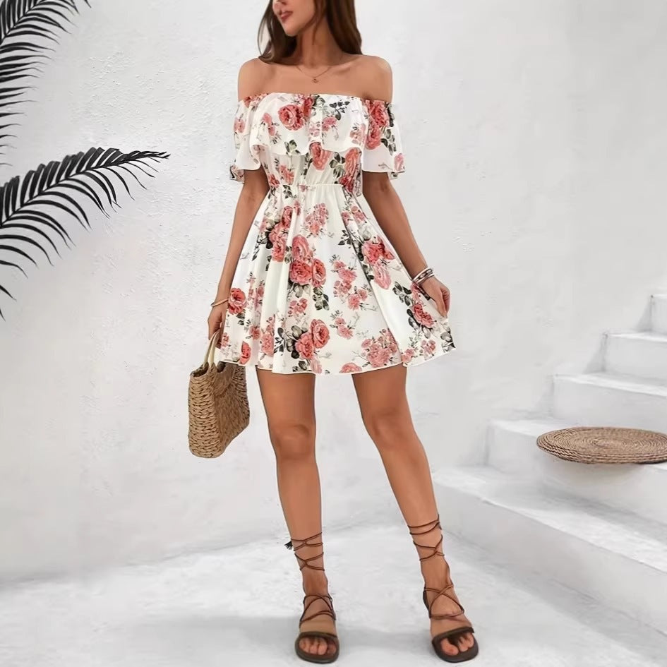 Fashionable New  Summer Sleeveless Printed Sexy Women's Dress