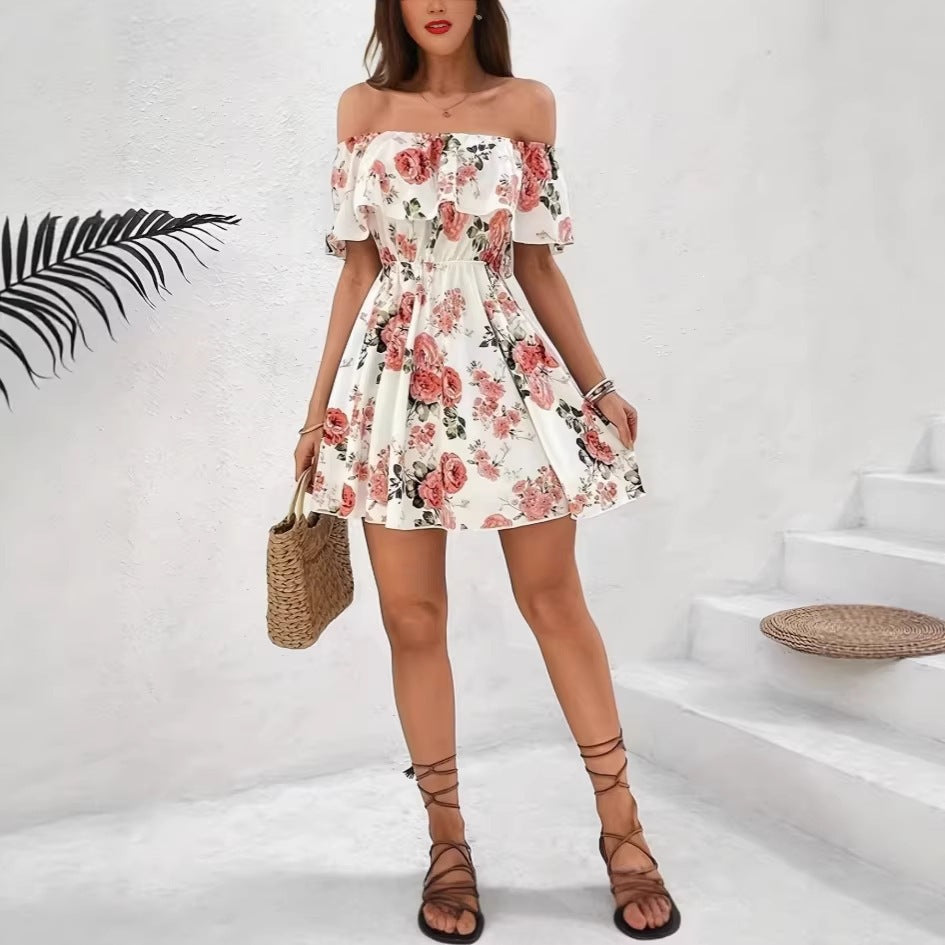 Fashionable New  Summer Sleeveless Printed Sexy Women's Dress