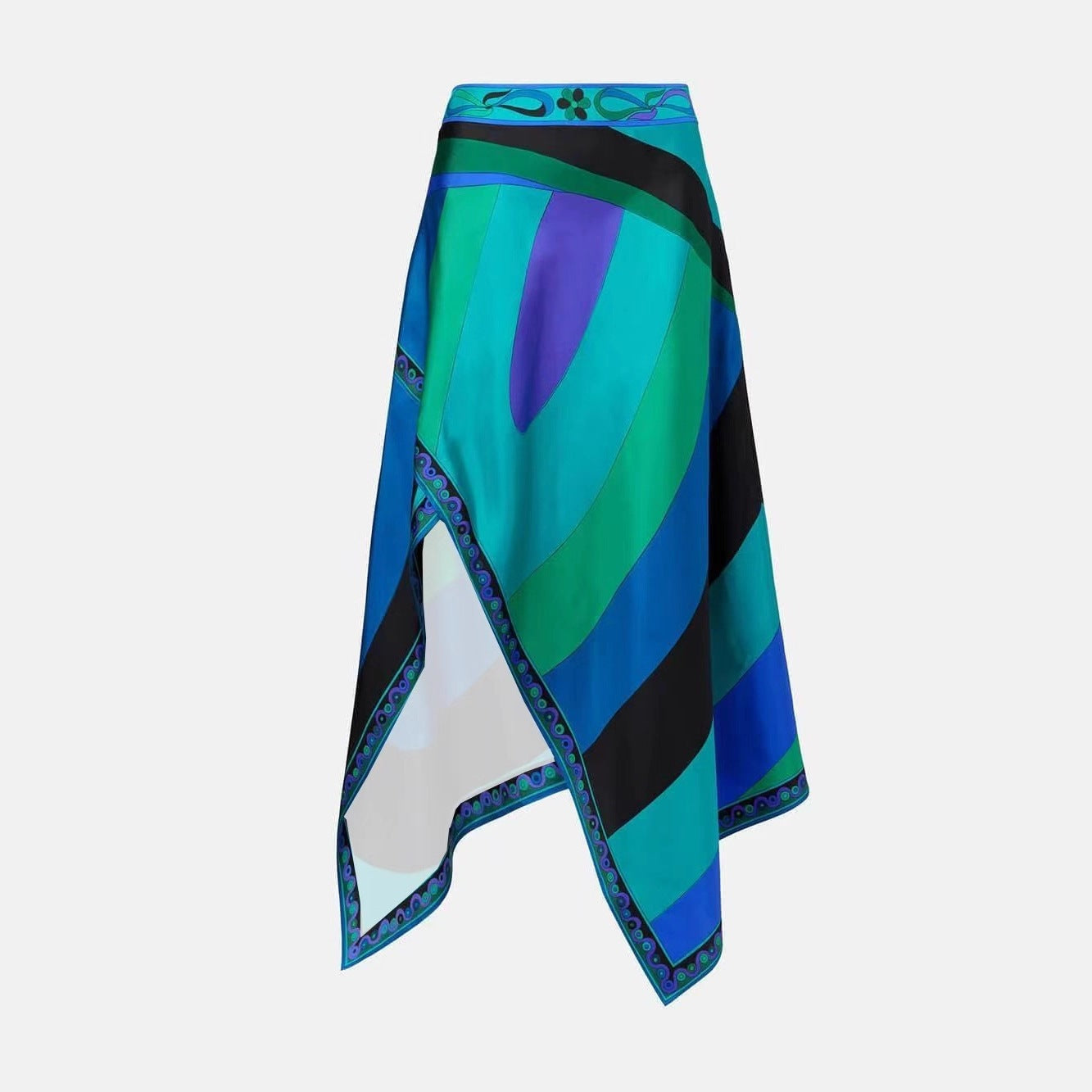 Crossbody Irregular Skirt with Backless Top New Two-Piece Set  Style Printed