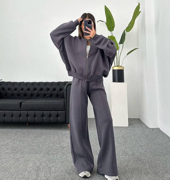 Sportswear women's long sleeved jacket long pants two-piece set