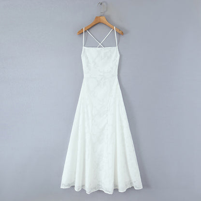 Sexy backless embroidered strapless dress