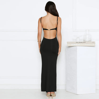 Sexy slim fit backless camisole dress for women