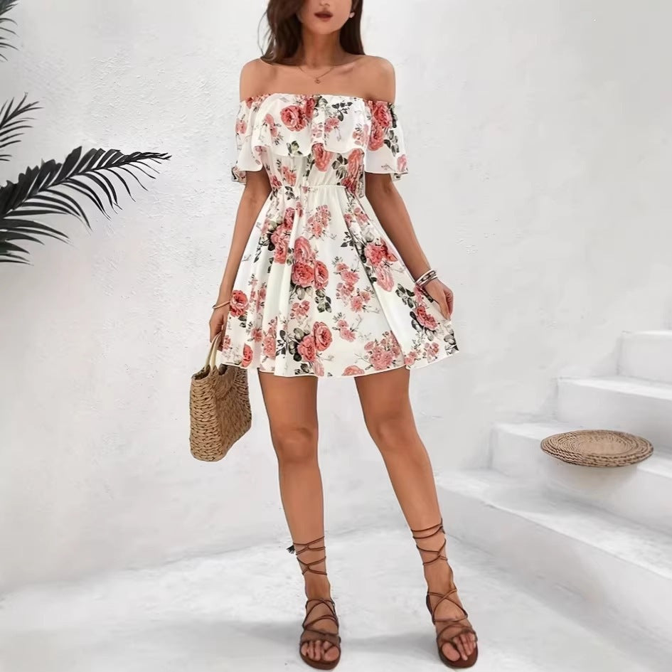 Fashionable New  Summer Sleeveless Printed Sexy Women's Dress