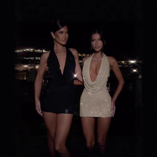 Fashionable European &amp; American Style Sexy Strapless Low-Cut Backless Fitted Bodycon Dress for Women