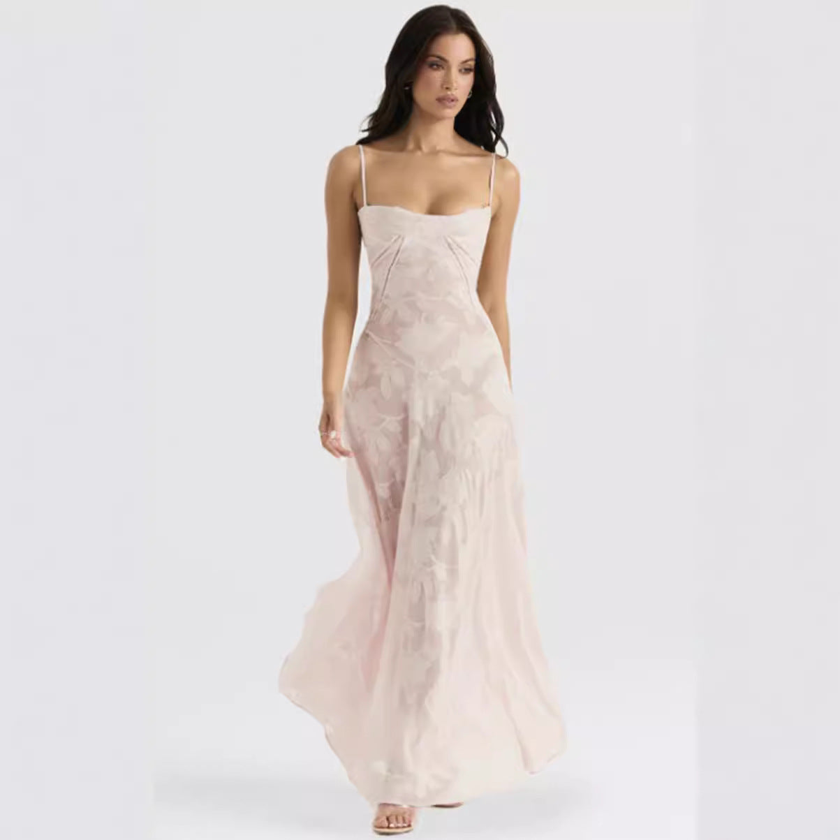 Lace Strapless Tie-up A-line Dress for Casual Vacation Wear