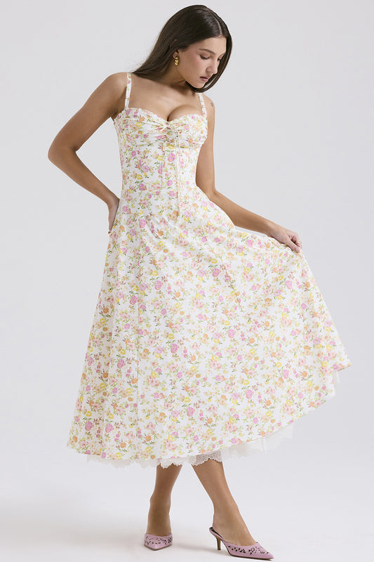 Floral series French summer camisole gentle style dress slimming floral camisole long skirt