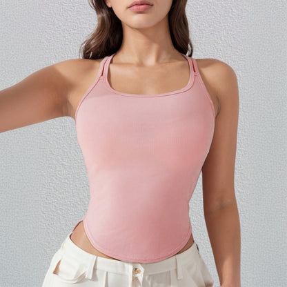 Women's minimalist and sexy sports vest versatile for autumn and winter commuting backless interior top