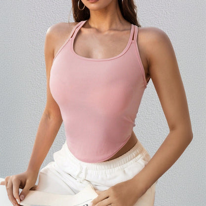 Women's minimalist and sexy sports vest versatile for autumn and winter commuting backless interior top