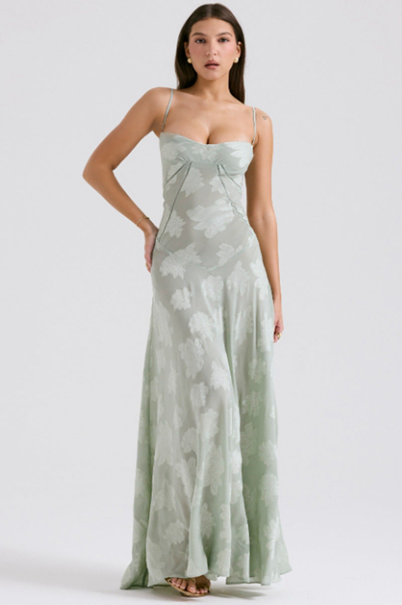 Lace Strapless Tie-up A-line Dress for Casual Vacation Wear