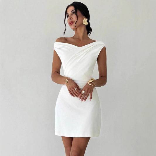 Irregular cross collar patchwork sleeveless double-layer slim fit jumpsuit