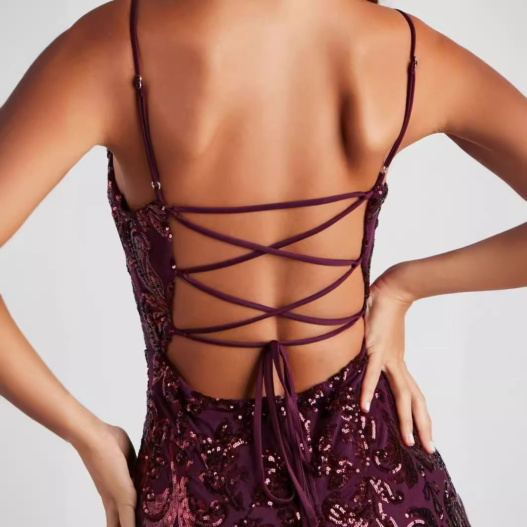 Sexy Sequin Dress Beaded Party Gown