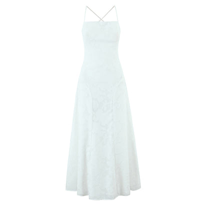 Sexy backless embroidered strapless dress