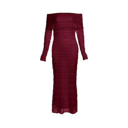 Fashionable Elegant Lady Style Off-Shoulder Lace Dress for Women